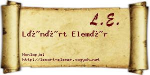 Lénárt Elemér névjegykártya